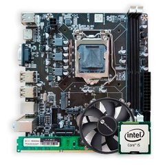 Kit Upgrade Intel: Placa Mãe H61 LGA 1155 GT + i5 2400 3.40GHz + Cooler GT + Mem DDR3 4GB 1600MHz GT