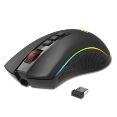 Mouse Gamer Redragon Cobra Pro RGB, Wireless, Sem Fio, 16000 DPI, 8 Botões Programáveis, Black, M711-PRO