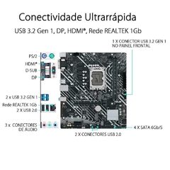 Placa Mãe LGA1700 H610M-E DDR4 c/ M.2 12ª Geração Asus Prime 1 Ano de Garantia na internet