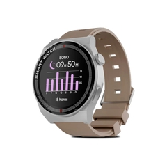 Smartwatch Goldentec GT Classic, Tela Full Touch 1,28", IP67, Bluetooth 5.0, Bege