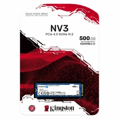 SSD M.2 NVMe 500GB Kingston NV3 PCIe 4.0 Leitura 5000MB/S Gravação 3000MB/S - SNV3S/500G - 3 Anos de Garantia na internet