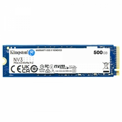 SSD M.2 NVMe 500GB Kingston NV3 PCIe 4.0 Leitura 5000MB/S Gravação 3000MB/S - SNV3S/500G - 3 Anos de Garantia