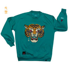 Crewneck Verde Oversize Tigre