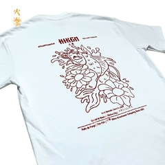 Playera Oversize Blanca Pez Koi - Hiken