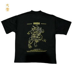 Playera Oversize Negra Dragón