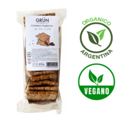 CRACKERS INTEGRALES ORGÁNICOS CON CHIA Y LINO - GRUN