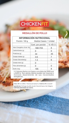 Medallon 100% pechuga de pollo - CHICKENFIT - comprar online