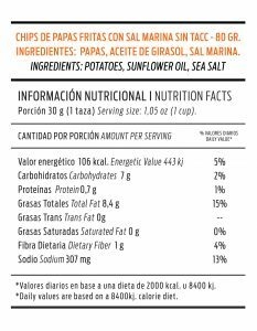 Chips de papas rústicas con sal marina - NUESTROS SABORES - comprar online