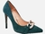 SCARPIN DE SUEDE VERDE COM CORRENTE