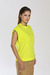 T-Shirt Regata Sunny 100% Algodão Premium Manga Cavada Decote Redondo Electric Lime - Comfy Basics