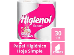 PAPEL HIGIENICO SIMPLE HOJA HIGIENOL 30X4