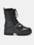 BOTA VIA MARTE EM NAPA CANO CURTO BICO REDONDO DETALHE CORRENTE ONIX PRETO 095-003-01