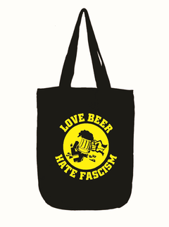 Ecobag " Love beer hate fascism "