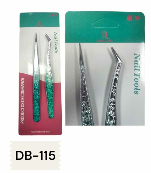 PINZA DE PESTAÑAS RECTA Y CURVA *DB-115* - (x12 PROMO)