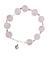 Pulsera Cuarzo Rosa Natural Plata.925 Baño Rodio 18-22largo