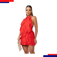 Vestido Hug Me Babados 4926 Vermelho