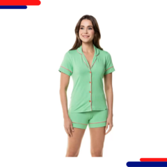 Pijama Paulienne Com Short 378-71 D87 Maça Verde - comprar online