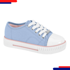 Tenis Molekinha Com Cadarco 2565-100 Jeans Branco