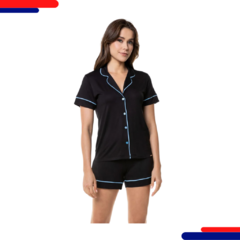 Pijama Paulienne Com Short 378-71 A02 Preto - comprar online