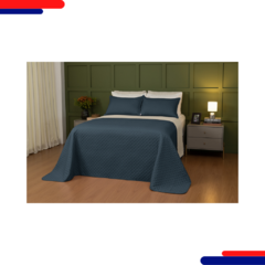 Cobreleito Lavive Comfy 1843-0789 Azul Petroleo/bege