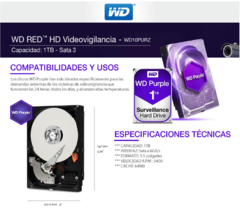 Disco Rigido Videovigilancia 1 Tb Western Digital Purple
