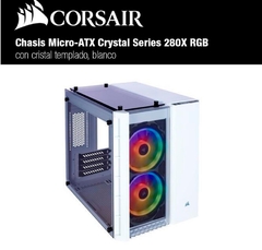 Gabinete Micro-ATX Crystal Series 280X RGB con cristal templado, blanco