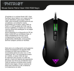 Mouse Gamer Patriot Viper V550 RGB Negro - comprar online