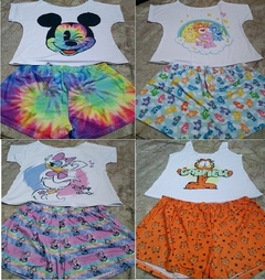 Baby Dool Pijama Feminino Tamanho Adulto temos 8 Modelos Diferentes como Ursinhos Carinhosos,Mickey,Garfield,Unicórnio, Veja na Descrição do Produto a Quantidade e Tamanho Disponíveis