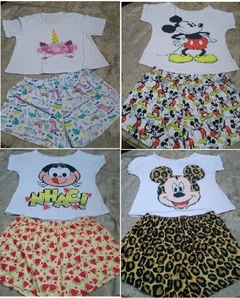 Baby Dool Pijama Feminino Tamanho Adulto Temos 6 Modelos Diferentes como Unicórnio,Mickey, Veja na Descrição do Produto a Quantidade e Tamanho Disponíveis