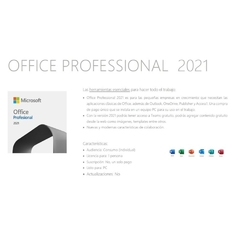 Microsoft Office Profesional Plus 2021 1 PC en internet