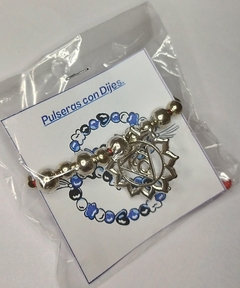 Pulsera cuentas de metal con dije - comprar online