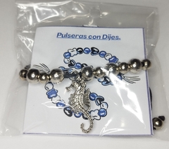 Imagen de Pulsera cuentas de metal con dije