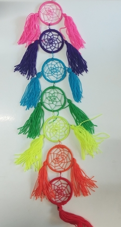 Atrapa sueños 7 chakras mediano con borlas