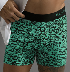 BA2054-Boxer algodon y lycra. Estampado Manchas, elastico Bakhou lateral