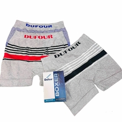 BX764-PACK X12 unidades (DOCENA) BOXER DE ALGODÓN & LYCRA RAYADO (DUFOUR)