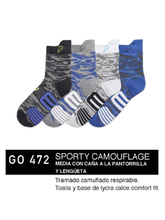 FLGO472-SPORTY CAMOUFLAGE: Media con caña a la pantorrilla y lengüeta. | Cantidad mínima de compra 12