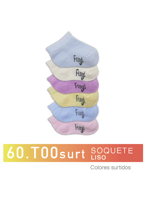 FL60T00S-Soquete Liso colores surtidos niños-as