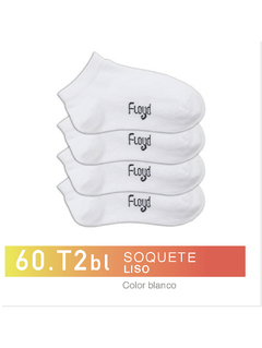 FL60T2B-PACK X12 unidades (DOCENA), VARON/ Soquete Liso color blanco Talle 2