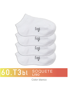 FL60T3B-PACK X12 unidades (DOCENA), VARON/ Soquete Liso color blanco Talle 3