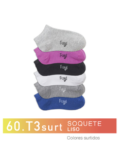 FL60T3S-PACK X12 unidades (DOCENA), Soquete Liso colores surtidos Talle 3