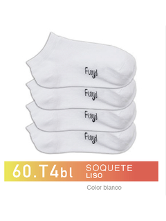 FL60T4B-PACK X12 unidades (DOCENA), VARON/ Soquete Liso color blanco Talle 4