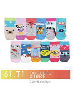 FL61T1-PACK X12 unidades (DOCENA), Soquete . Diseños colores surtidos Talle 1