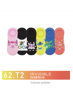FL62T2-PACK X12 unidades (DOCENA), Invisible Diseños Colores Surtidos Talle 2