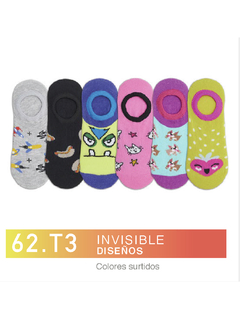 FL62T3-PACK X12 unidades (DOCENA), Invisible Diseños Colores Surtidos Talle 3