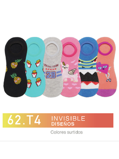 FL62T4-PACK X12 unidades (DOCENA), Invisible Diseños Colores Surtidos Talle 4