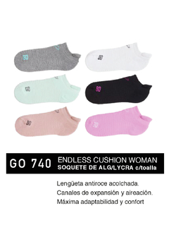 FLGO740-PACK X12 unidades (DOCENA), ENDLESS CUSHION WOMAN: Soquete de alg/LYCRA c/toalla. Lengüeta antiroce acolchada. Canales de expansión y aireación. Máxima adaptabilidad y confort.