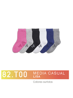 FL82T00-PACK X12 unidades (DOCENA), Media casual . Lisa Colores Surtidos Talle 00