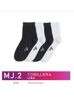 FLMJ2BN-PACK X12 unidades (DOCENA), DAMA/ Tobillera lisa. Blanco y negro