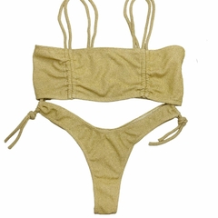 ML1016-BIKINI ESCOTE BANDEAU CON COLALESS DE LUREX - comprar online