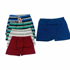 BX776-PACK X12 unidades (DOCENA) BOXER DE NIÑO RAYADO DE ALGODÓN